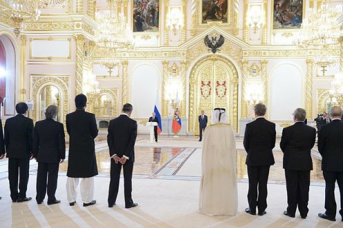 June 2014 reception of new Ambassadors in the Grand Kremlin Palace. height=364